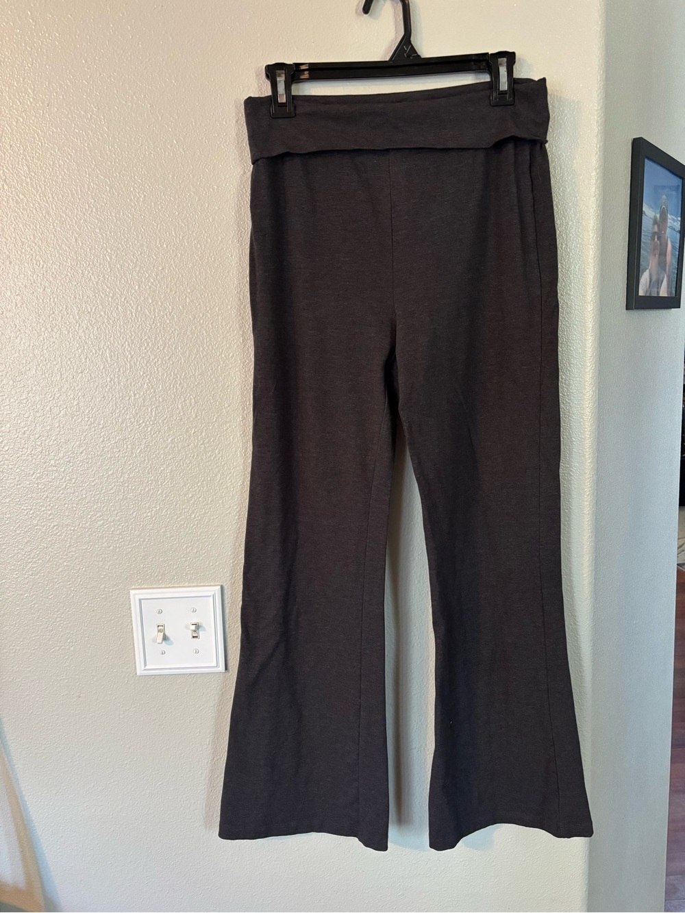 Zenana Outfitters Black Fold-Over Waist Flare Pants
